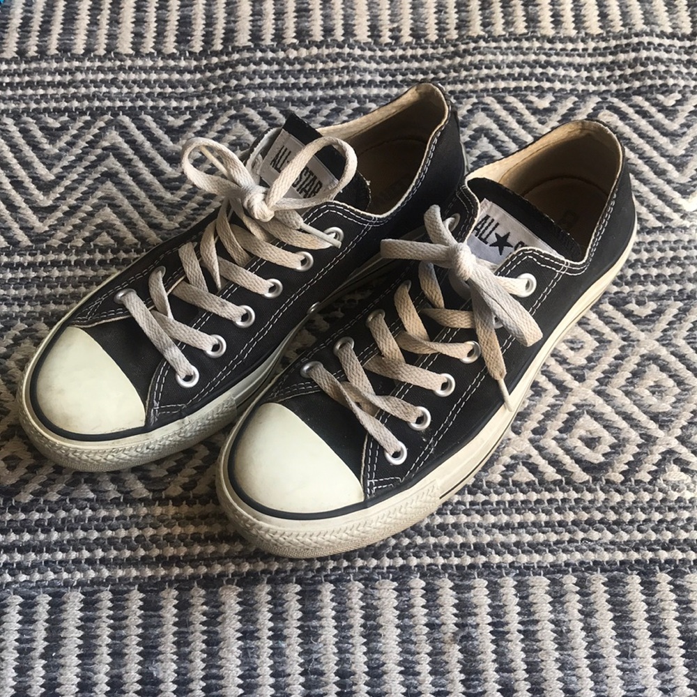 Converse black low top shoes